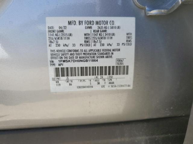 1FMSK7DH0NGB11864 2022 FORD EXPLORER
