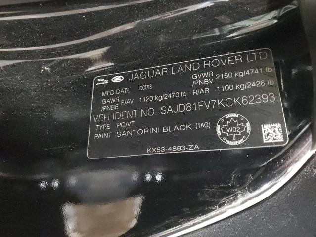 2019 JAGUAR F-TYPE R D SAJD81FV7KCK62393