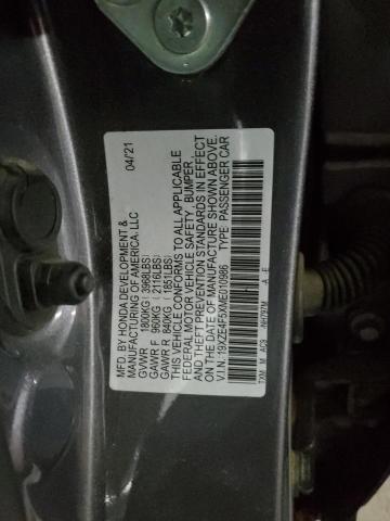 2021 HONDA INSIGHT EX 19XZE4F5XME010986