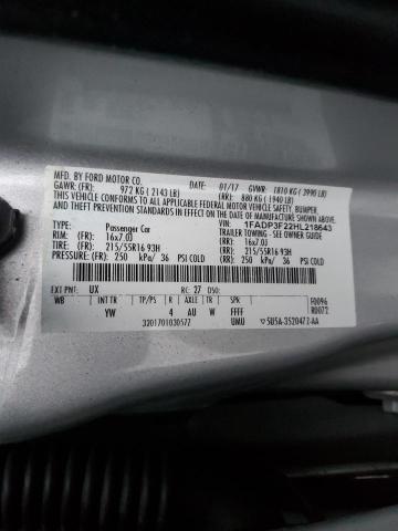 2017 FORD FOCUS SE 1FADP3F22HL218643