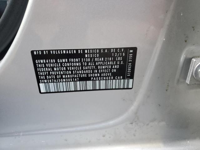 2016 VOLKSWAGEN JETTA S - 3VW267AJ3GM305147