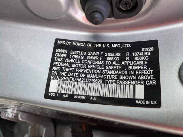 2020 HONDA CIVIC EX - SHHFK7H62LU219696