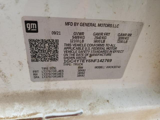 2022 CHEVROLET SILVERADO - 1GC4YTEY6NF142769