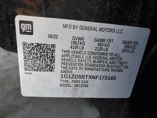 2022 CHEVROLET MALIBU LT - 1G1ZD5STXNF173165
