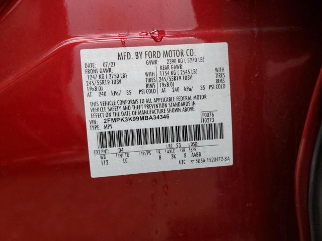 2021 FORD EDGE TITAN - 2FMPK3K99MBA34346