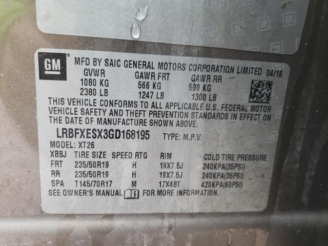 2016 BUICK ENVISION P - LRBFXESX3GD168195