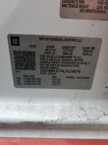 2020 CHEVROLET SILVERADO - 1GC4WLE74LF218676