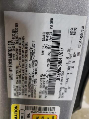 2017 FORD FUSION S - 3FA6P0G75HR417057