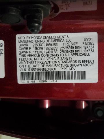 2022 HONDA CR-V TOURI 5J6RT6H93NL003608
