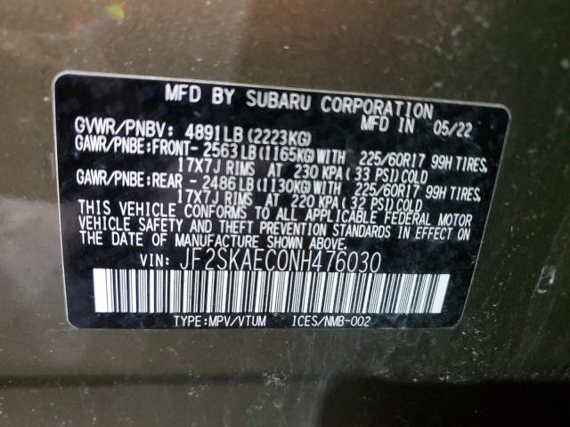 2022 SUBARU FORESTER P - JF2SKAEC0NH476030