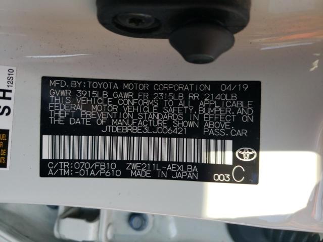 2020 TOYOTA COROLLA LE - JTDEBRBE3LJ006421