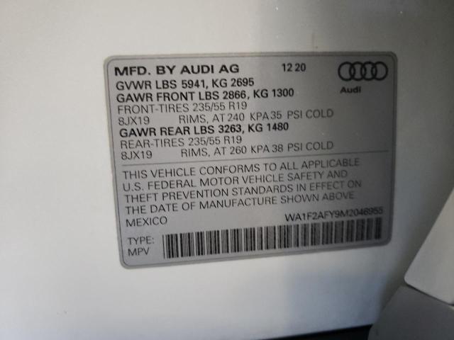 2021 AUDI Q5 E PREST WA1F2AFY9M2046955