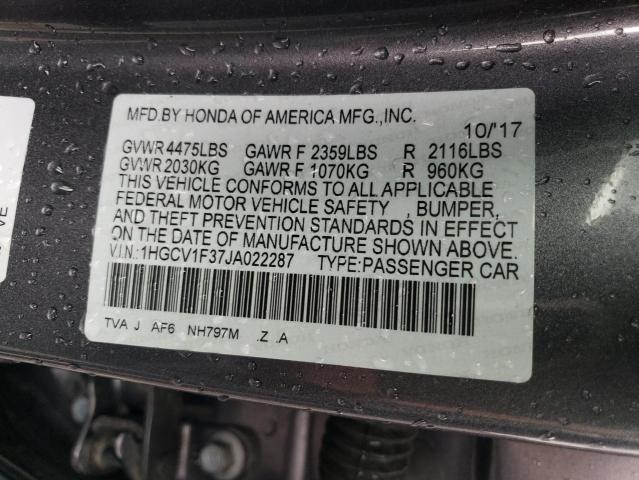 2018 HONDA ACCORD SPO - 1HGCV1F37JA022287