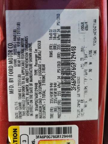 2016 FORD FUSION S - 3FA6P0G76GR129448