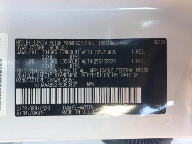 2024 TOYOTA GRAND HIGH - 5TDAAAB52RS063837