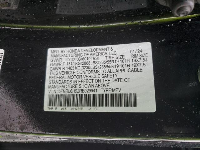 2024 HONDA ODYSSEY EL 5FNRL6H92RB029941