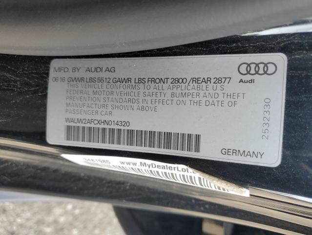 2017 AUDI A7 PREMIUM WAUW2AFCXHN014320