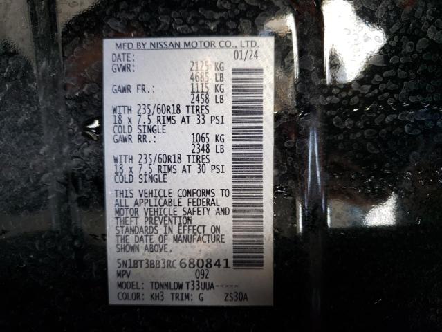 2024 NISSAN ROGUE SV 5N1BT3BB3RC680841