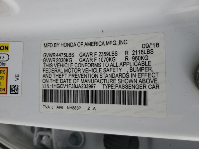 2018 HONDA ACCORD SPO - 1HGCV1F38JA233997