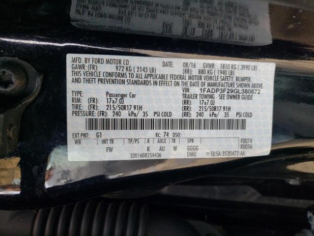 2016 FORD FOCUS SE - 1FADP3F29GL380672