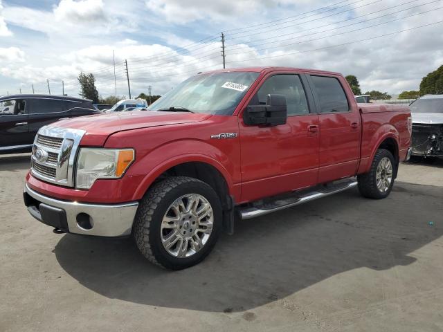 FORD F150 SUPER 2010 red crew pic flexible fuel 1FTFW1EV3AFB03589 photo #1