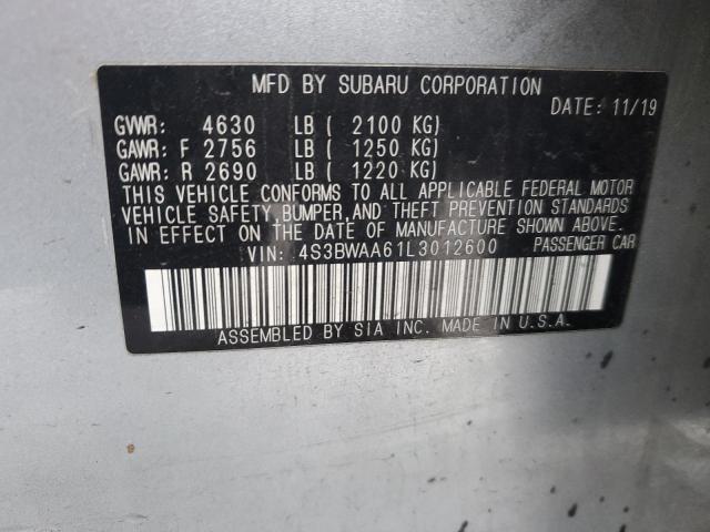 2020 SUBARU LEGACY 4S3BWAA61L3012600