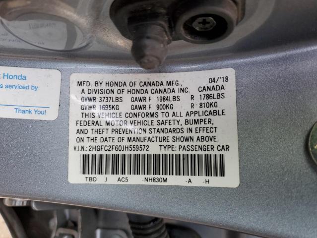 2018 HONDA CIVIC LX - 2HGFC2F60JH559572