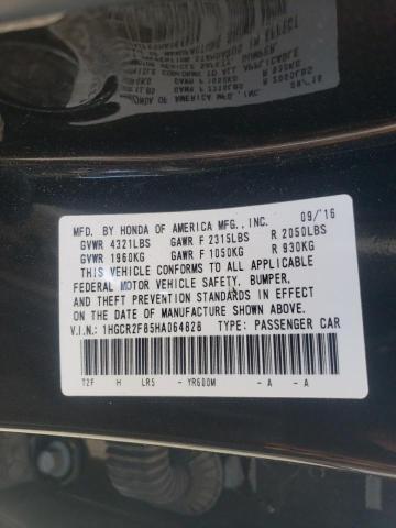 2017 HONDA ACCORD EXL 1HGCR2F85HA064828