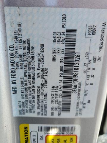 2015 FORD FUSION SE - 3FA6P0H98FR130261