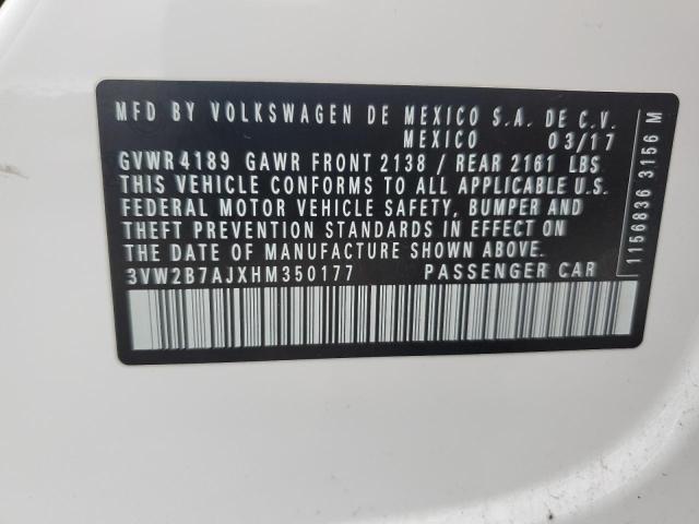 2017 VOLKSWAGEN JETTA S - 3VW2B7AJXHM350177