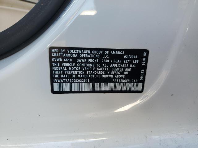 2016 VOLKSWAGEN PASSAT S - 1VWAT7A30GC032918