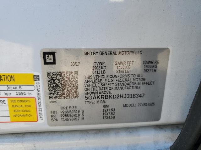 2017 BUICK ENCLAVE - 5GAKRBKD2HJ318347