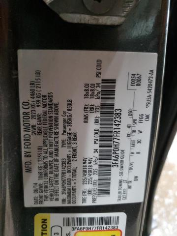 2015 FORD FUSION SE - 3FA6P0H77FR142383