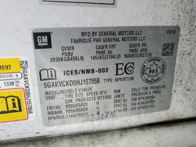 2017 BUICK ENCLAVE - 5GAKVCKD8HJ157858