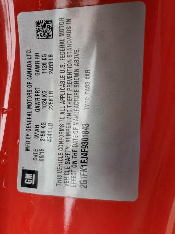 2015 CHEVROLET CAMARO 2SS 2G1FK1EJ4F9301843