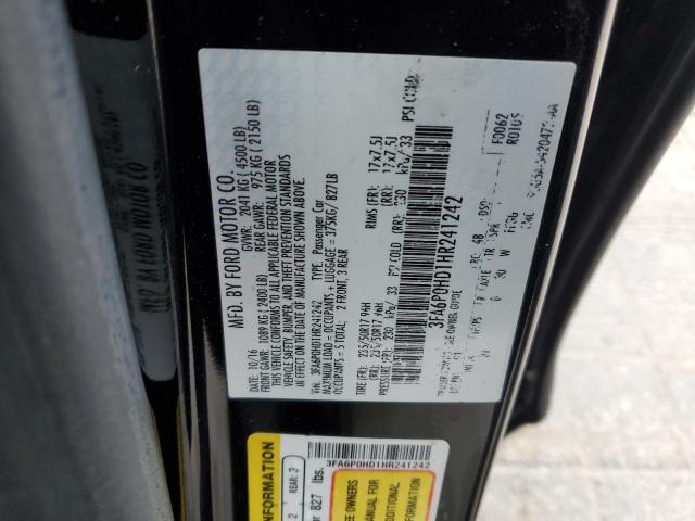 2017 FORD FUSION SE - 3FA6P0HD1HR241242