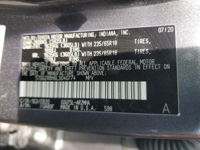 2020 TOYOTA HIGHLANDER - 5TDGZRBH6LS040774