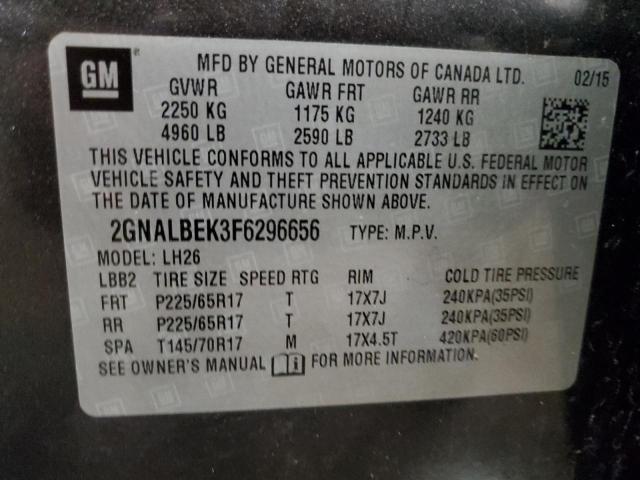 2015 CHEVROLET EQUINOX LT - 2GNALBEK3F6296656