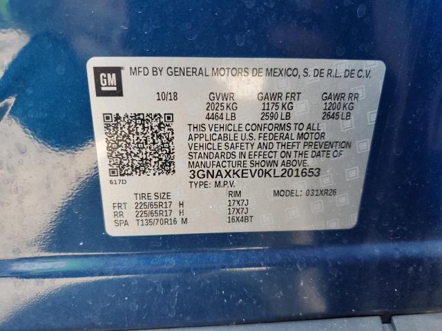 2019 CHEVROLET EQUINOX LT - 3GNAXKEV0KL201653