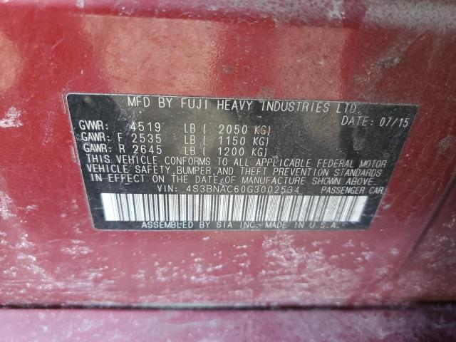 2016 SUBARU LEGACY 2.5 - 4S3BNAC60G3002534