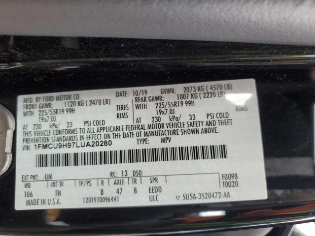 2020 FORD ESCAPE SEL 1FMCU9H97LUA20280