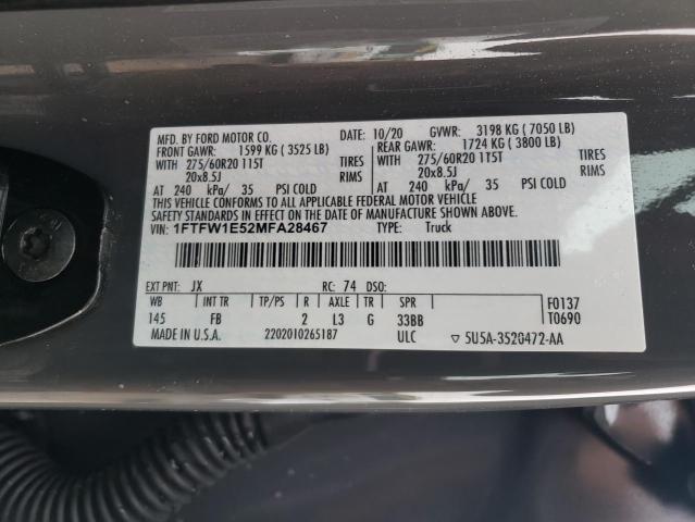 2021 FORD F150 SUPER - 1FTFW1E52MFA28467