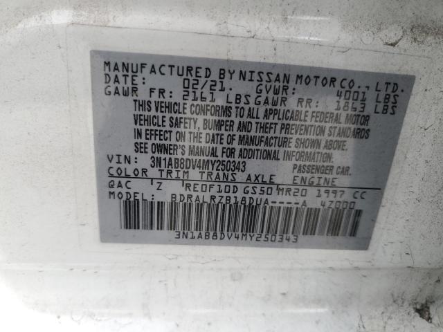 2021 NISSAN SENTRA SR - 3N1AB8DV4MY250343