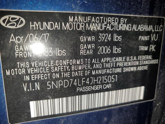 2018 HYUNDAI ELANTRA SE - 5NPD74LF4JH215051