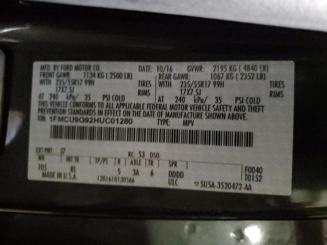 2017 FORD ESCAPE SE - 1FMCU9G92HUC01280