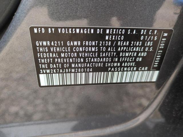 2015 VOLKSWAGEN JETTA BASE 3VW2K7AJ9FM280104