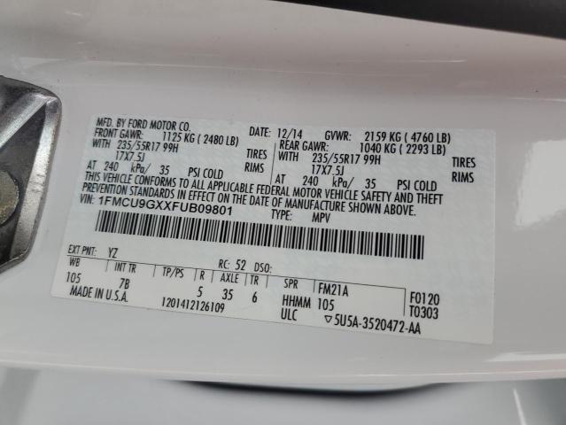 2015 FORD ESCAPE SE - 1FMCU9GXXFUB09801