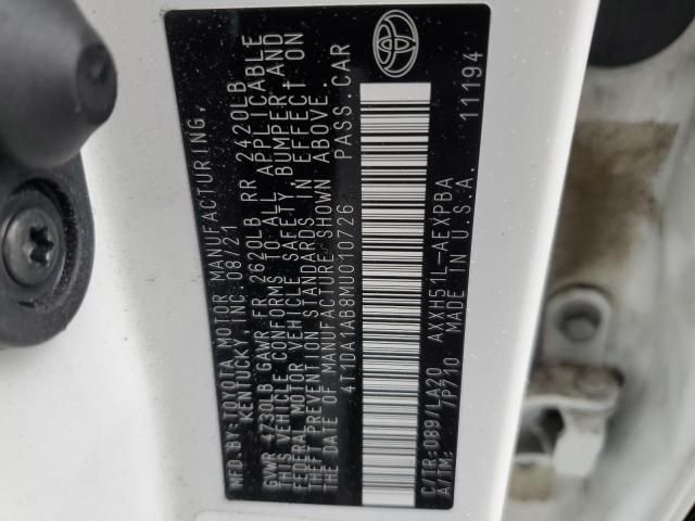 2021 TOYOTA AVALON LIM 4T1DA1AB8MU010726