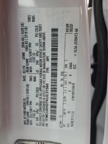 2019 FORD ESCAPE SEL - 1FMCU0HD7KUC31560
