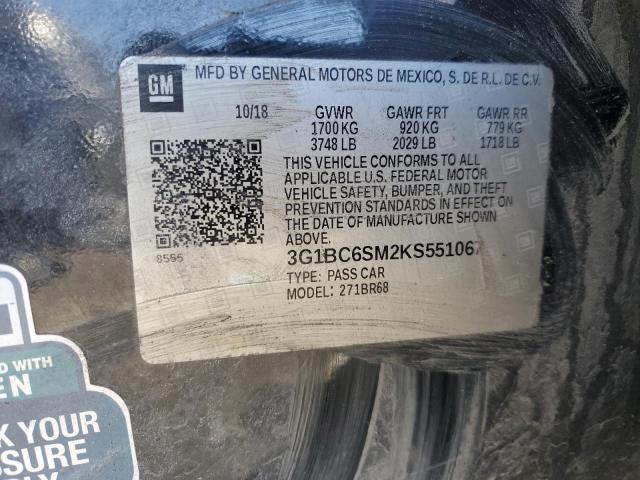 2019 CHEVROLET CRUZE LS - 3G1BC6SM2KS551067